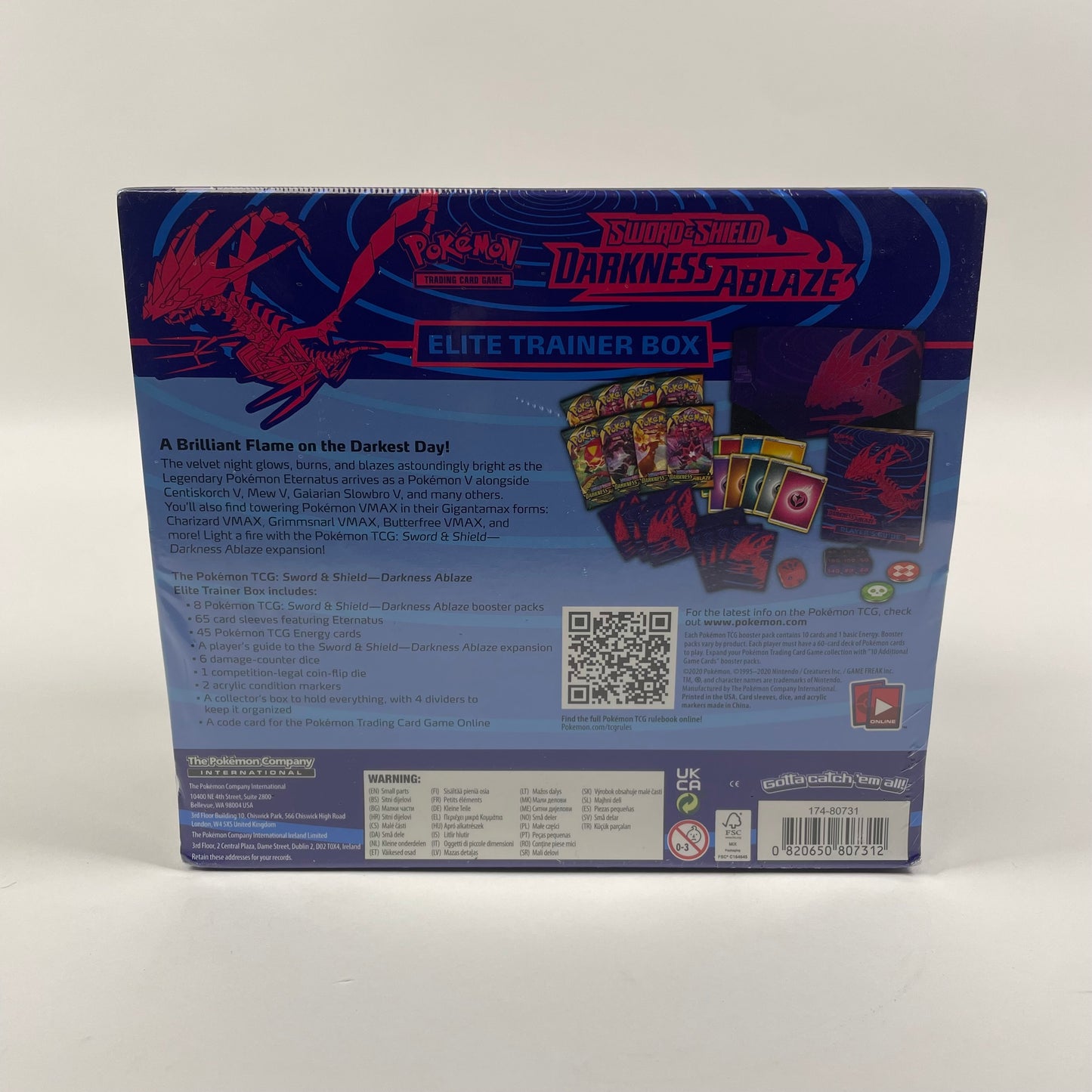 New Pokémon TCG Sword & Shield Darkness Ablaze Elite Trainer Box