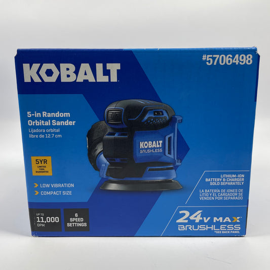 New Kobalt KOS 224B-03 24v MAX 5-in Random Orbital Sander