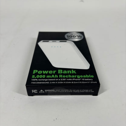 New Jem Accessories Power Bank 5000mah Rechargeable PBB8-2001-WHT 0625 M-288