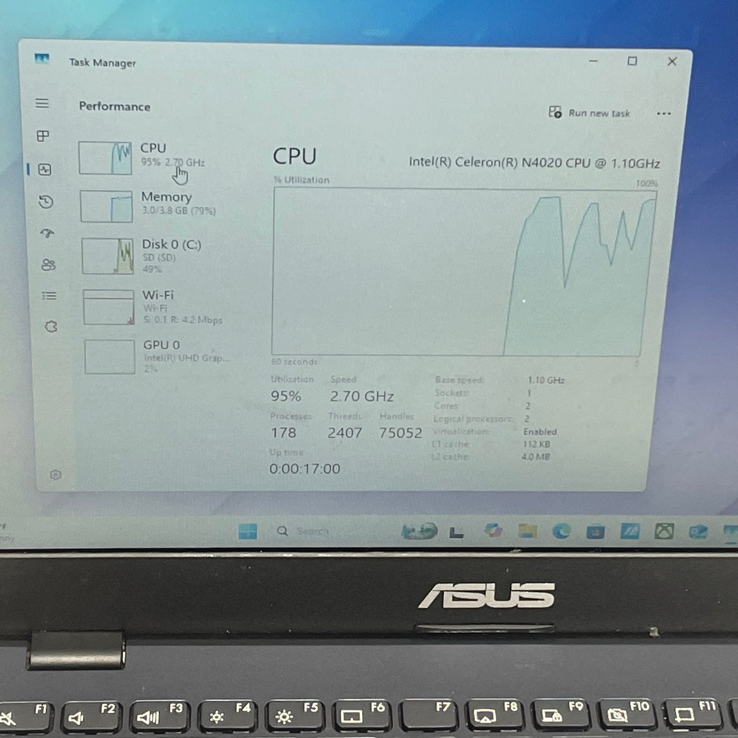 Asus Vivobook Go 12 L210M 11.6" Celeron N4020 1.1GHz 4GB RAM 128GB SSD