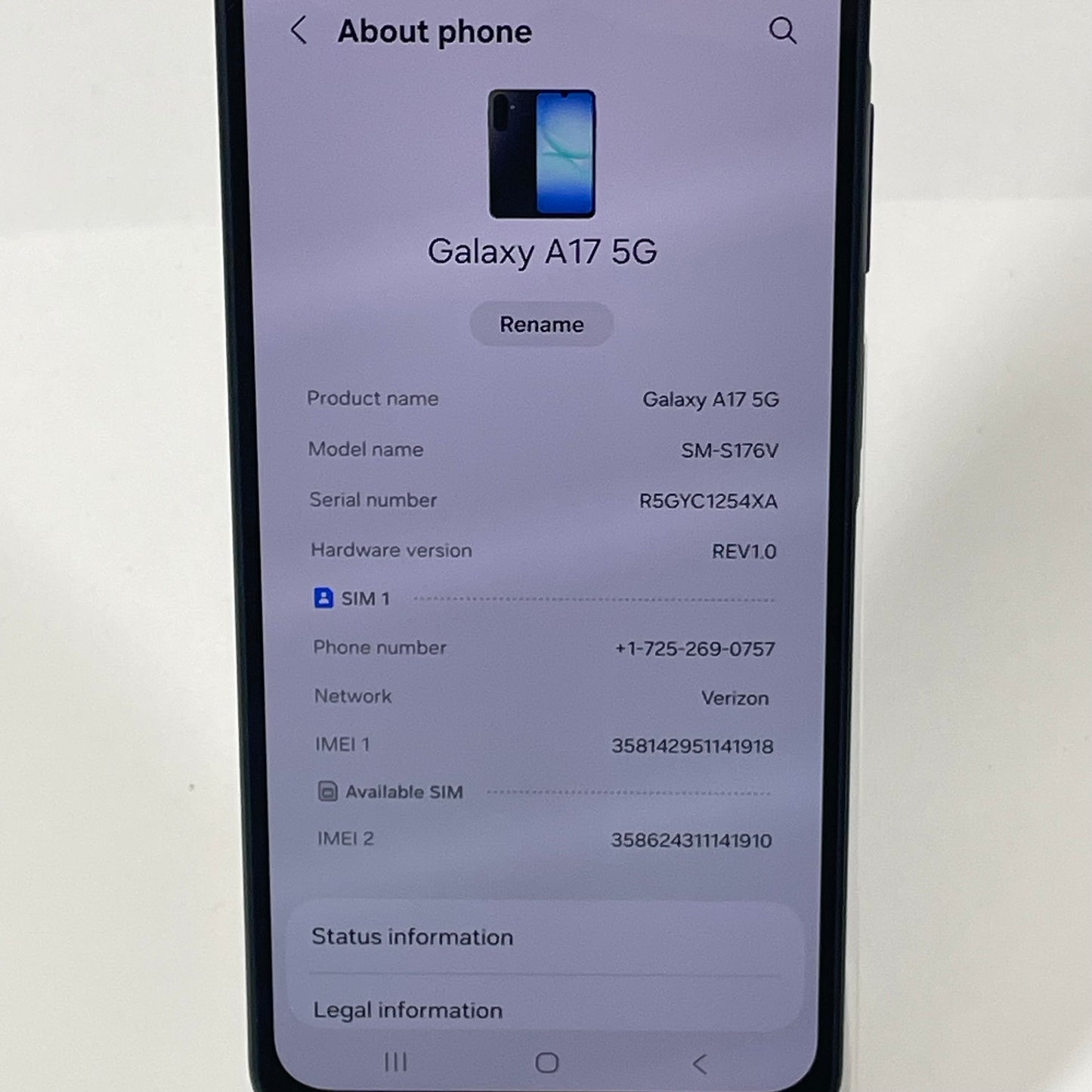 Verizon Samsung Galaxy A17 5 4GB RAM 128GB SM-S176V Aura Bad IMEI