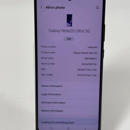 Unlocked Samsung Galaxy Note20 Ultra 12GB RAM 128GB SM-N986U1 Mystic Bronze