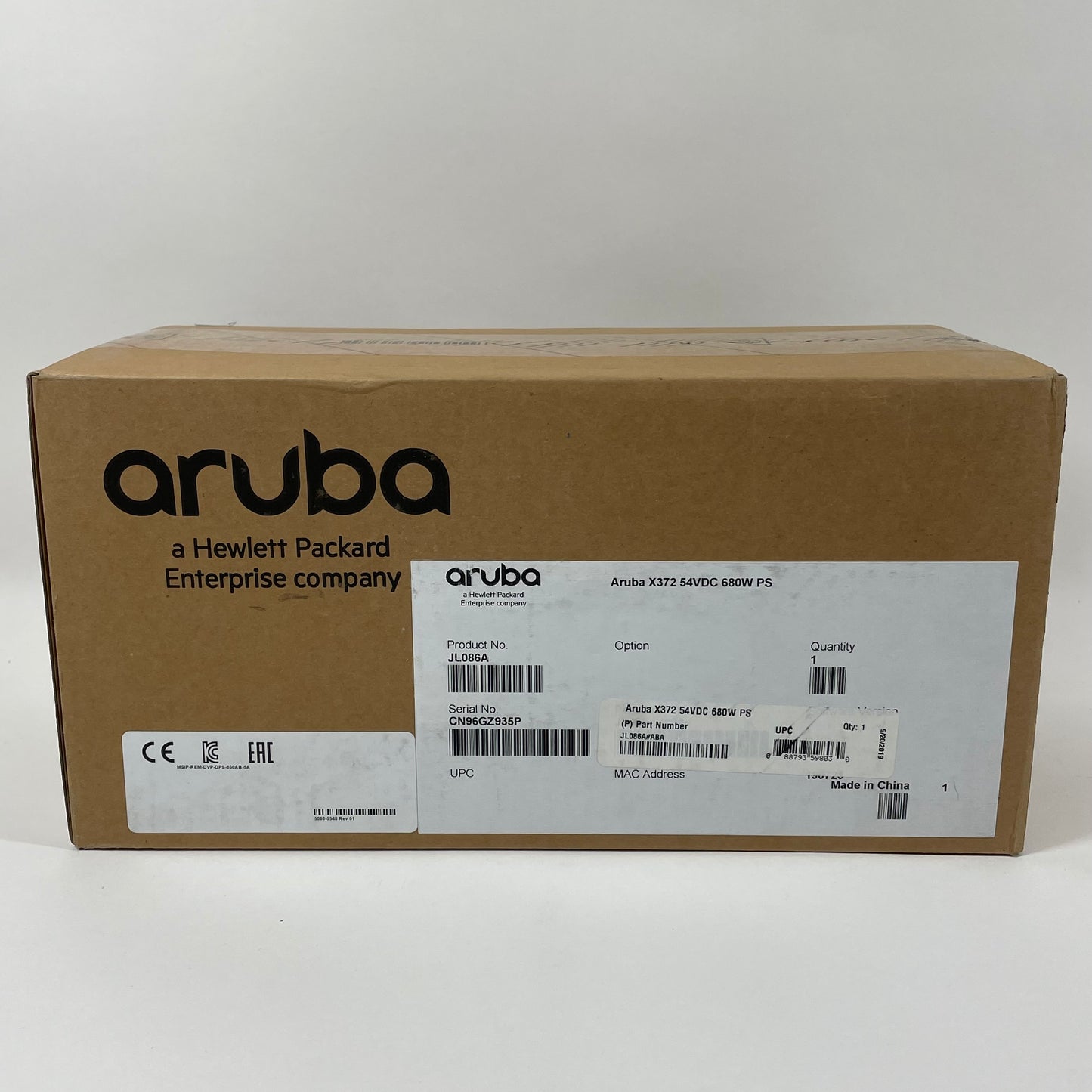 New HPE Aruba X372 54VDC 680W PS Power Supply JL086A