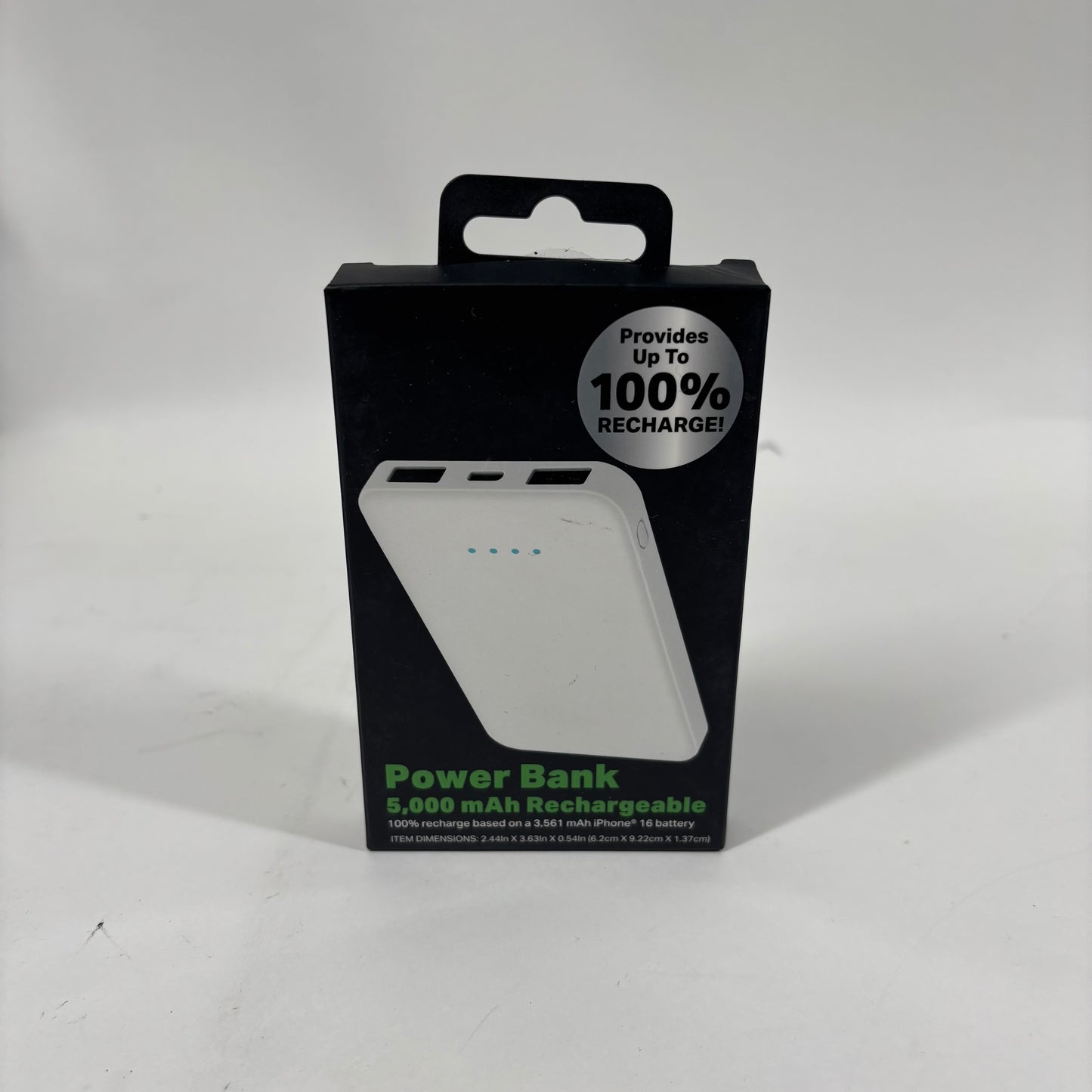 New Jem Accessories Power Bank 5000mah Rechargeable PBB8-2001-WHT 0625 M-288