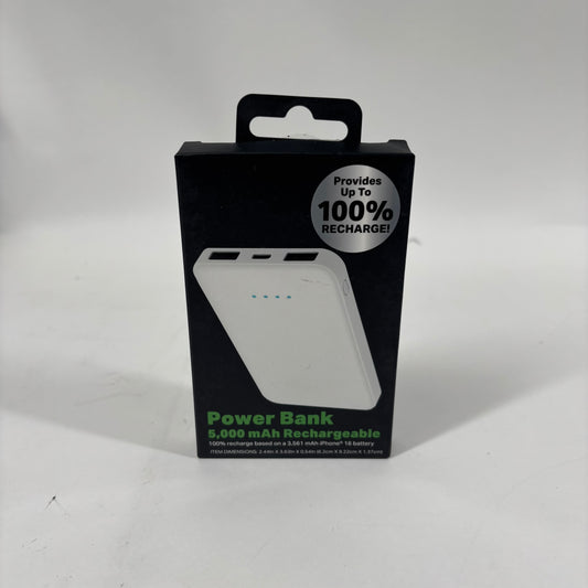 New Jem Accessories Power Bank 5000mah Rechargeable PBB8-2001-WHT 0625 M-288