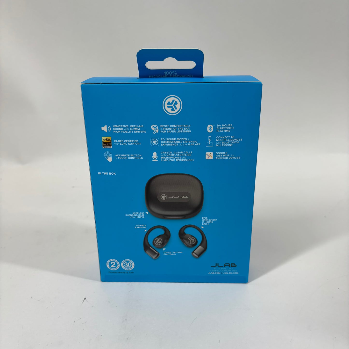 New JLab Epic Air Sport Gen 2 Air Conduction Wireless Earbuds EBEPOPSPRTRBLK82