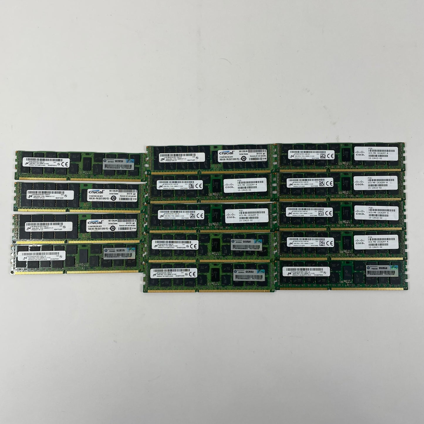 Micron Server Memory 16GB 2Rx4 PC3L-10600R MT36KSF2G72PZ-1G4D1FF Lot of 14