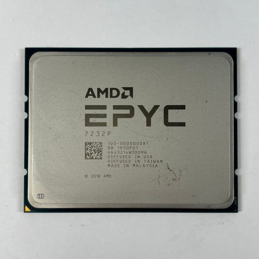 AMD Epyc 7232P 3.20GHz 8 Core 100-000000081 16 Thread SP3
