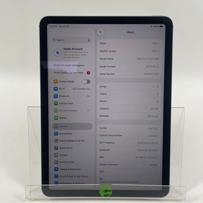Unlocked Apple iPad Air 11" M2 128GB Space Gray MUXD3LL/A