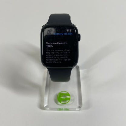 Unlocked Apple Watch SE 2nd Gen 44MM Mid. Aluminum Black Sport Band MNU03LL/A