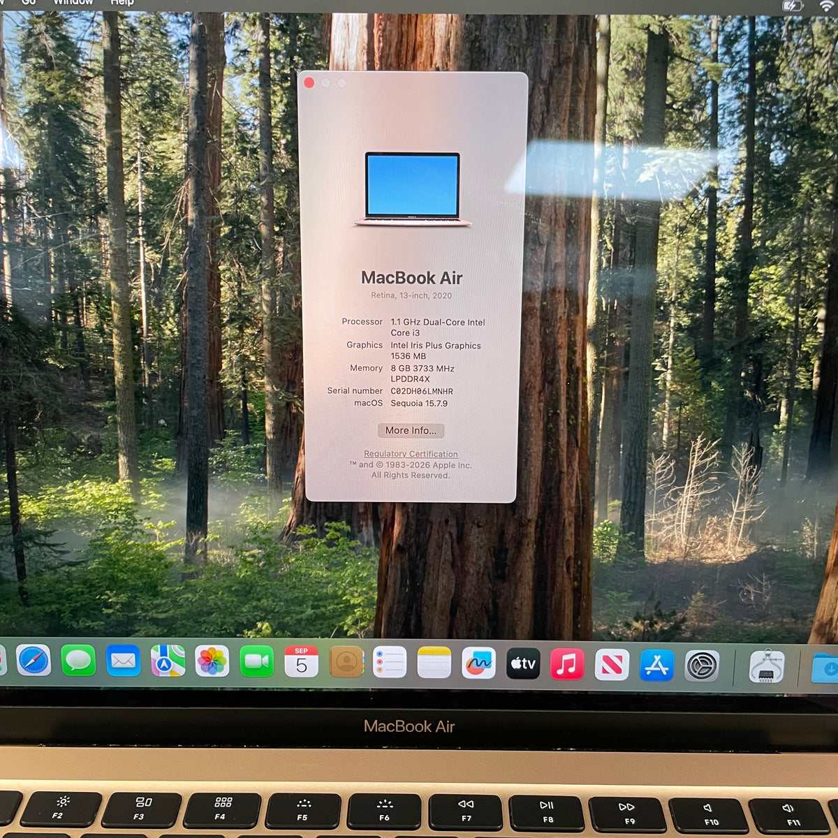 Broken 2020 Apple MacBook Air 13.3" i3 1.1GHz 8GB RAM 256GB SSD A2179 Service