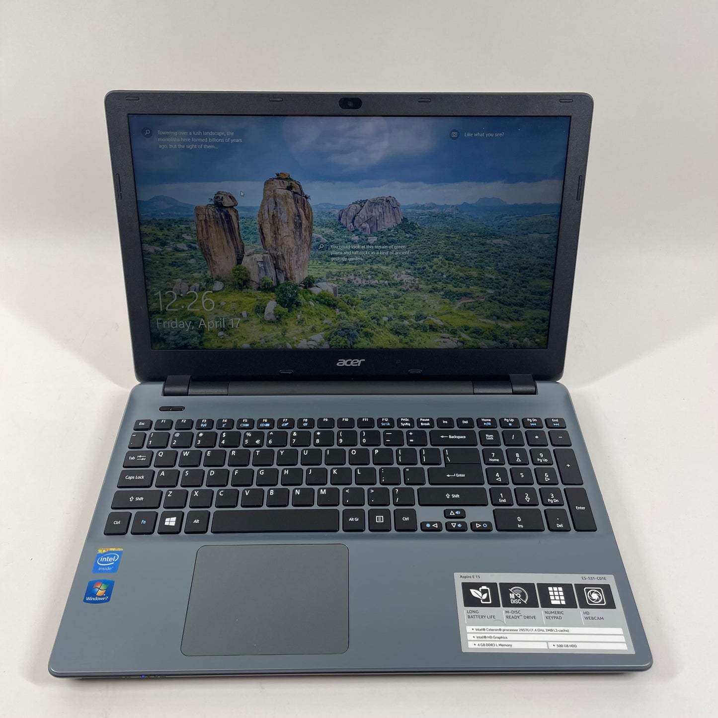 Acer Aspire E 15 ES-531-C01E 15.6" Celeron 2957U 1.4GHz 4GB RAM 500GB HDD
