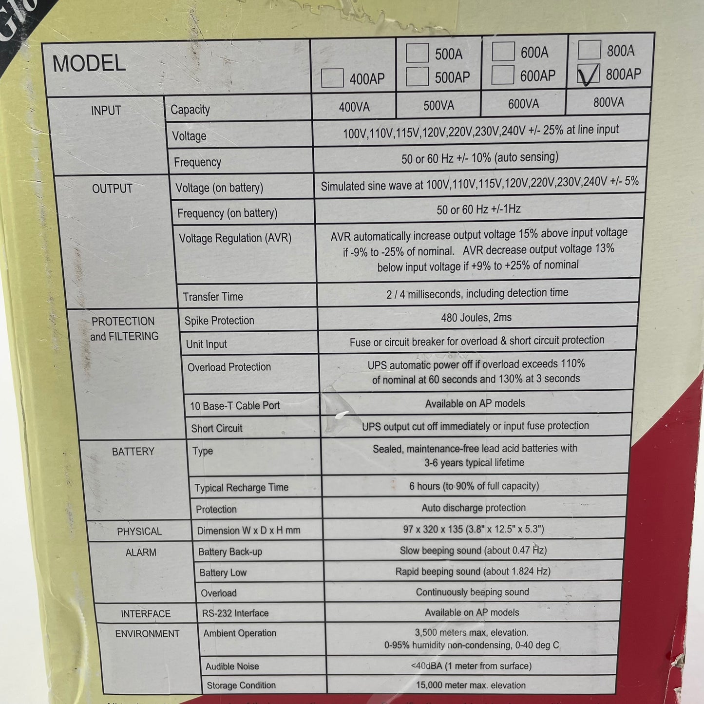 New Powercom Black Knight UPS Uninterruptible Power Supply BNT-800AP