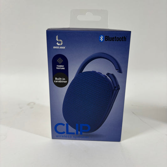 New Bass Jaxx Clip Bluetooth Speaker Blue SP-0261-BLUE