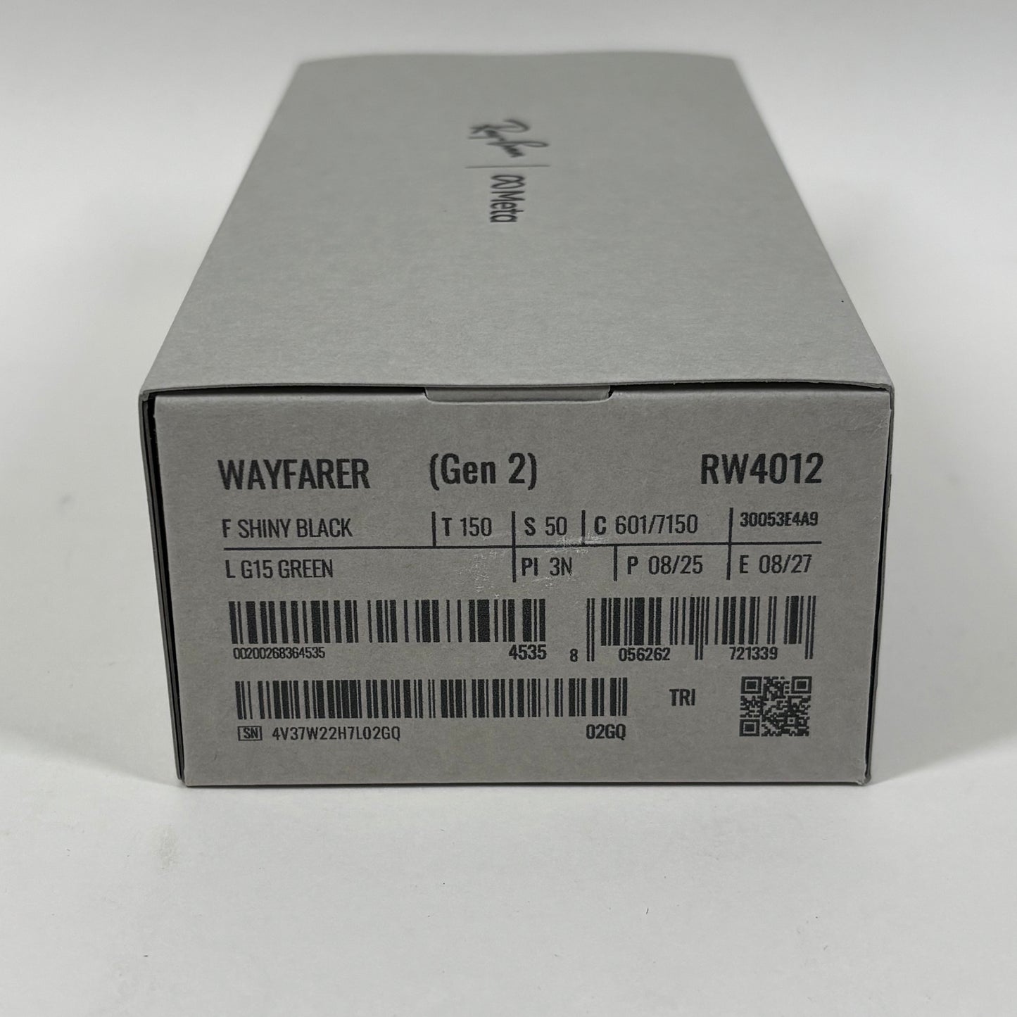 New Ray-Ban Meta Wayfarer Gen 2 Shiny Black Standard AI Smart Glasses 