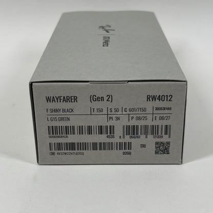 New Ray-Ban Meta Wayfarer Gen 2 Shiny Black Standard AI Smart Glasses 