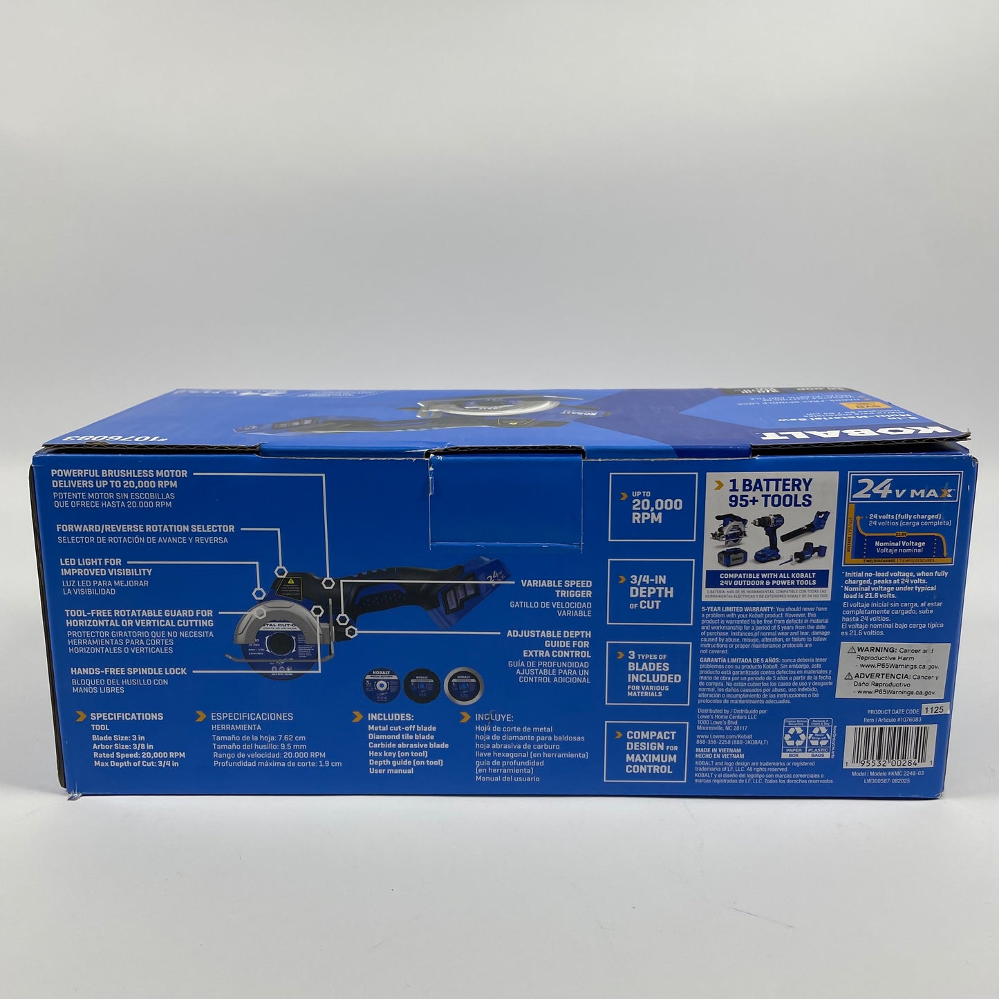 New Kobalt KMC 224B-03 24v MAX Brushless, Cordless 3-in Multi-Material Cutter