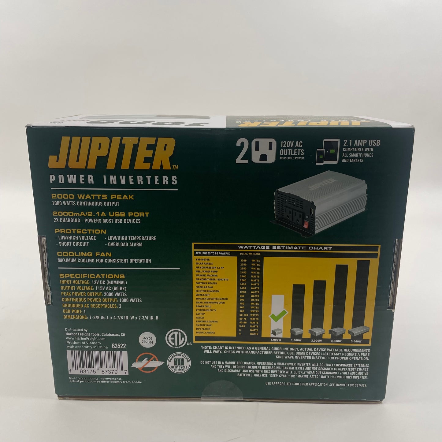 New Juptier 1000 Watt Power inverter 63522 4.5 Stars 