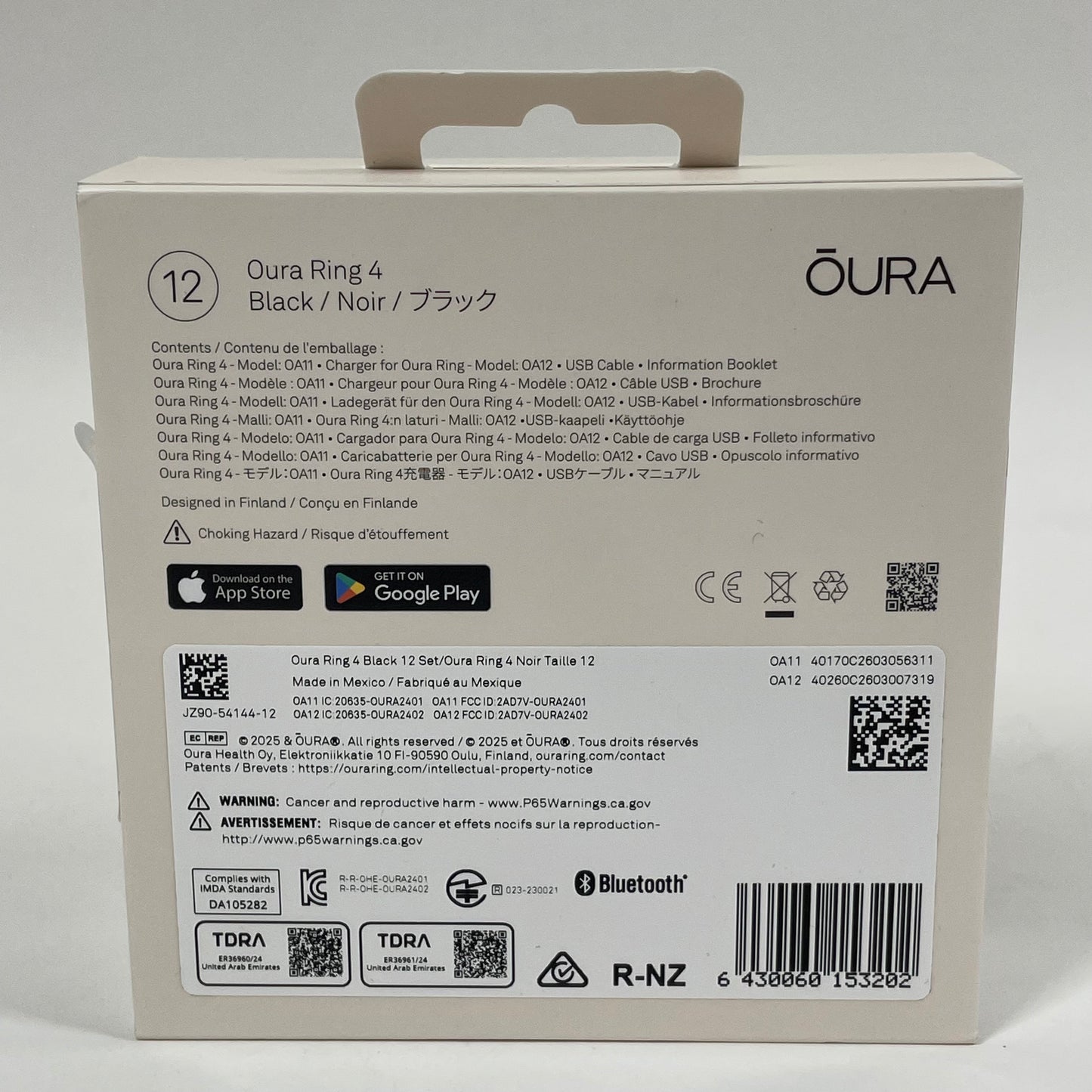 New Oura  Gen Ring 4 Size 12 Smart Ring  JZ90-54144-12