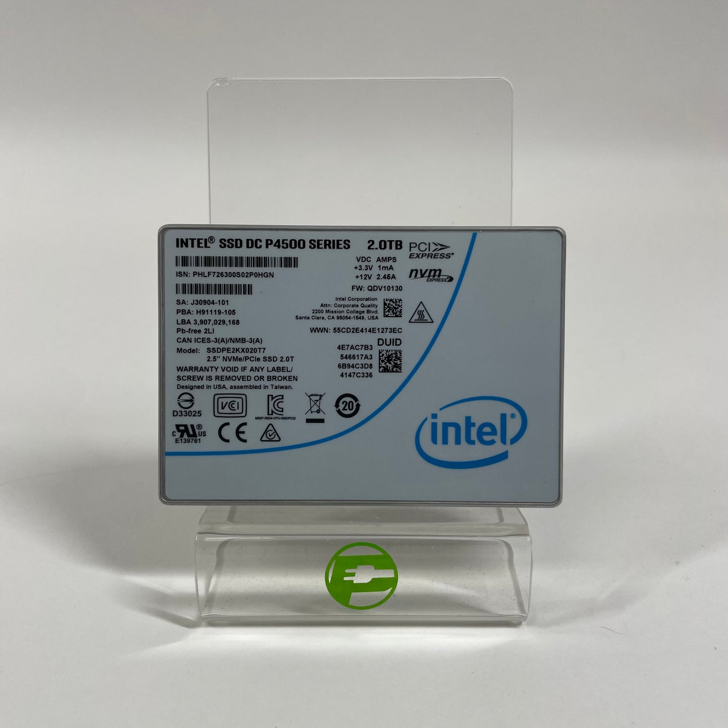 Intel 2.5" P4500 Series 2TB NVMe/PCIe SSD 2.0T SSD SSDPE2KX020T7